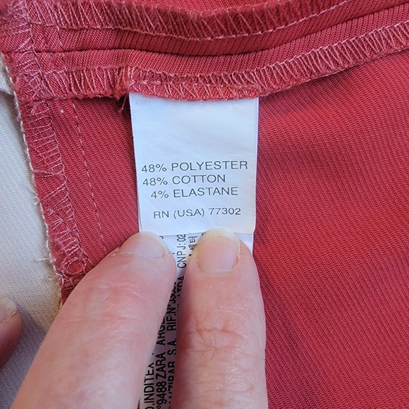 Zara Basic Color Block skirt pleated. Pockets. Tan Cream red black. M - Picture 6 of 8